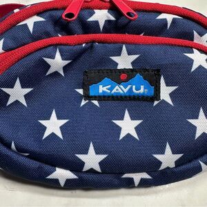 Kavu Spectator red, white & blue flag waist bag fanny pack, adjustable strap Y2K
